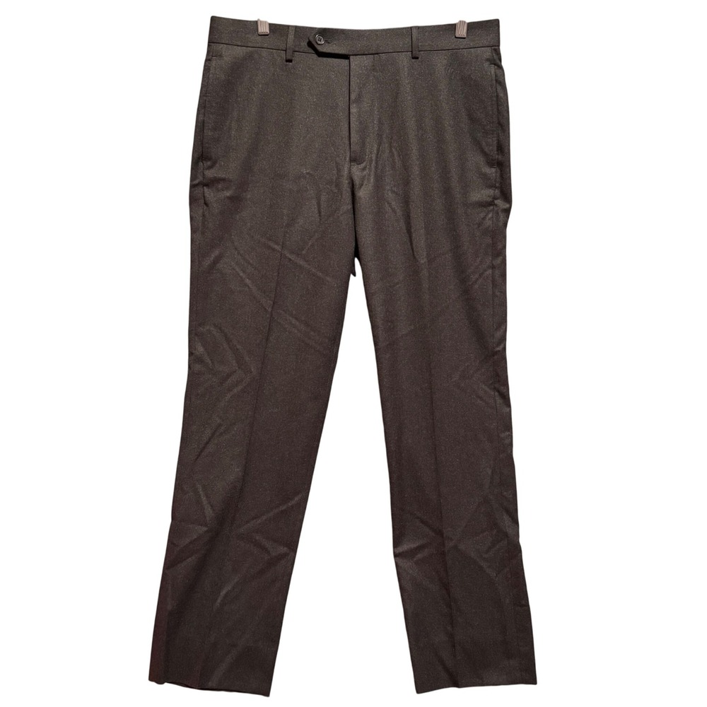 Brooks Brothers Regent Fit Mens W35 L30 Brown Dress Pants VBC Canonico 100% Wool